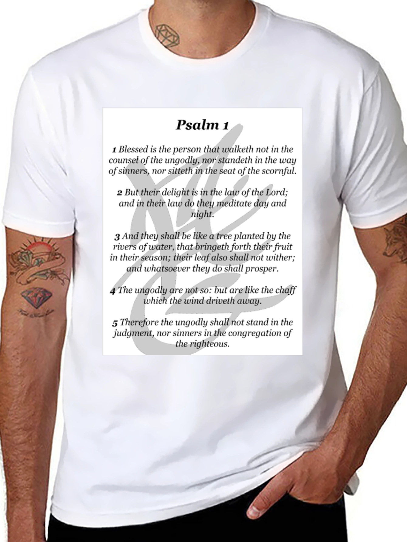 Psalm 1 Christian T-Shirt - Religious Bible Verse Tee
