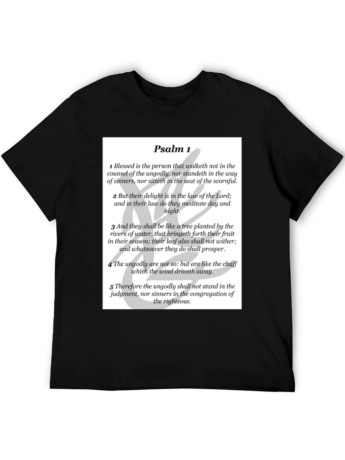 Psalm 1 Christian T-Shirt - Religious Bible Verse Tee
