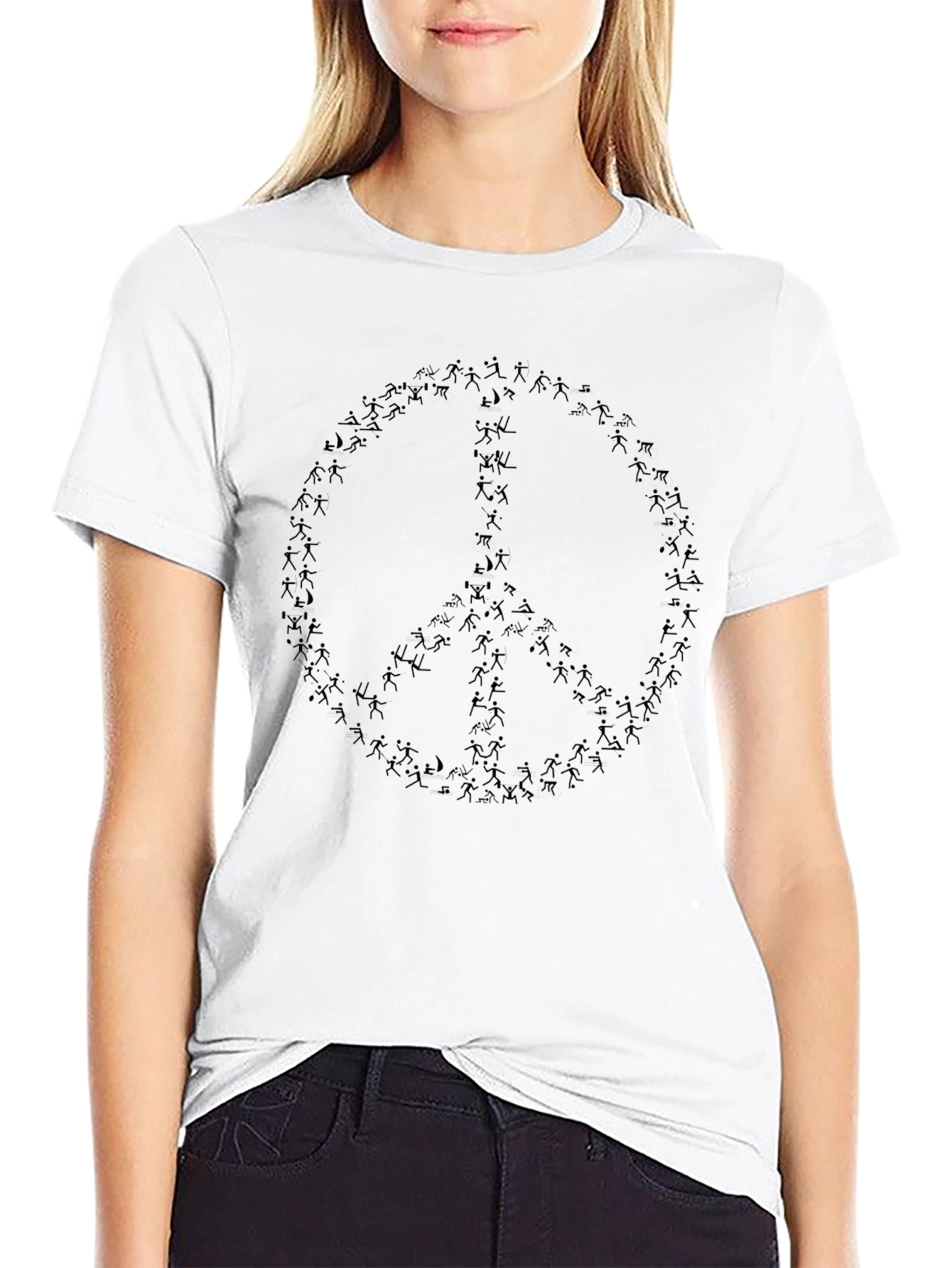 Peace Symbol Graphic Black T-Shirt