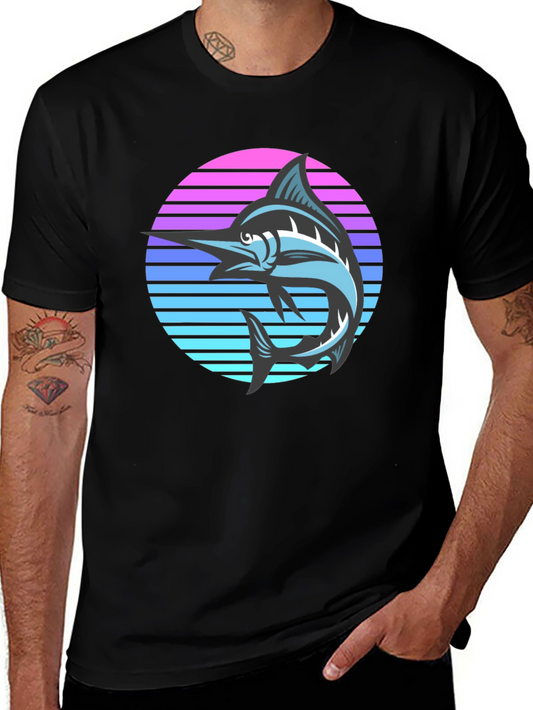 Retro Marlin Graphic Tee - Vintage Style
