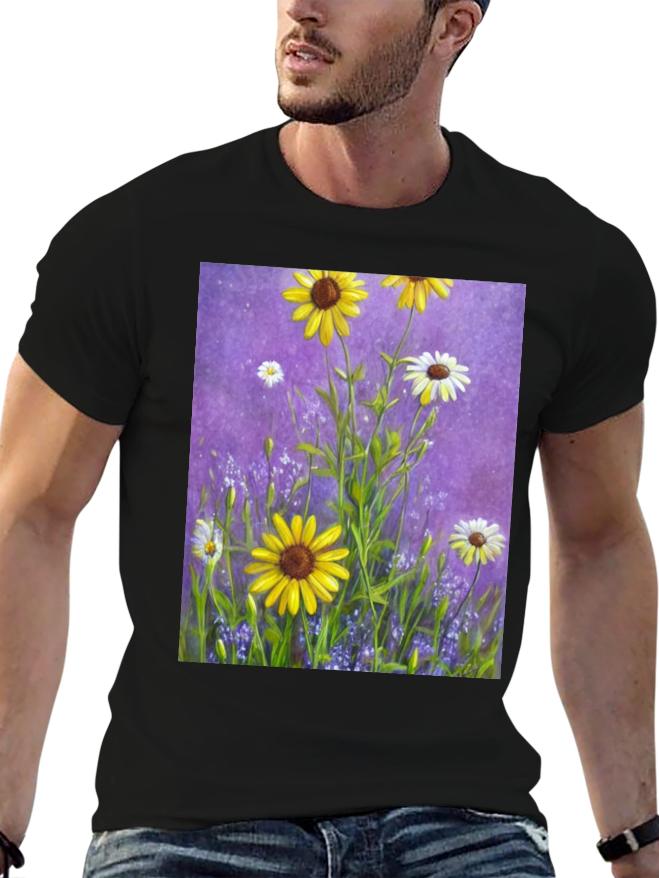 Floral Garden T-Shirt: Vibrant Sunflower Meadow Design
