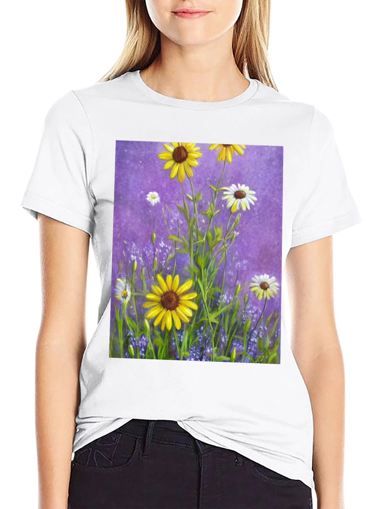Floral Garden T-Shirt: Vibrant Sunflower Meadow Design