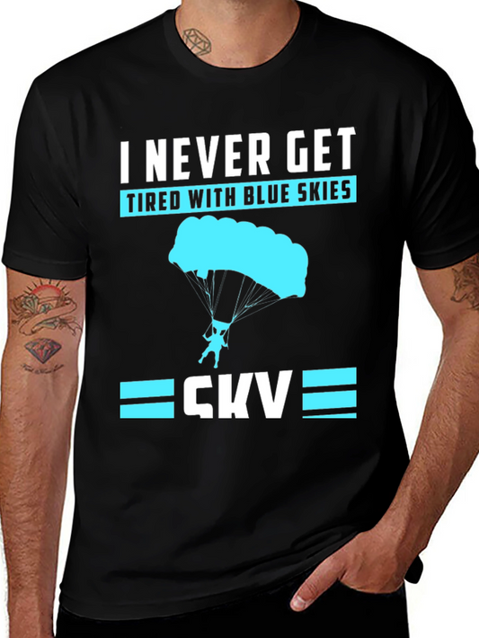 I Never Get Tired With Blue Skies Black Tee