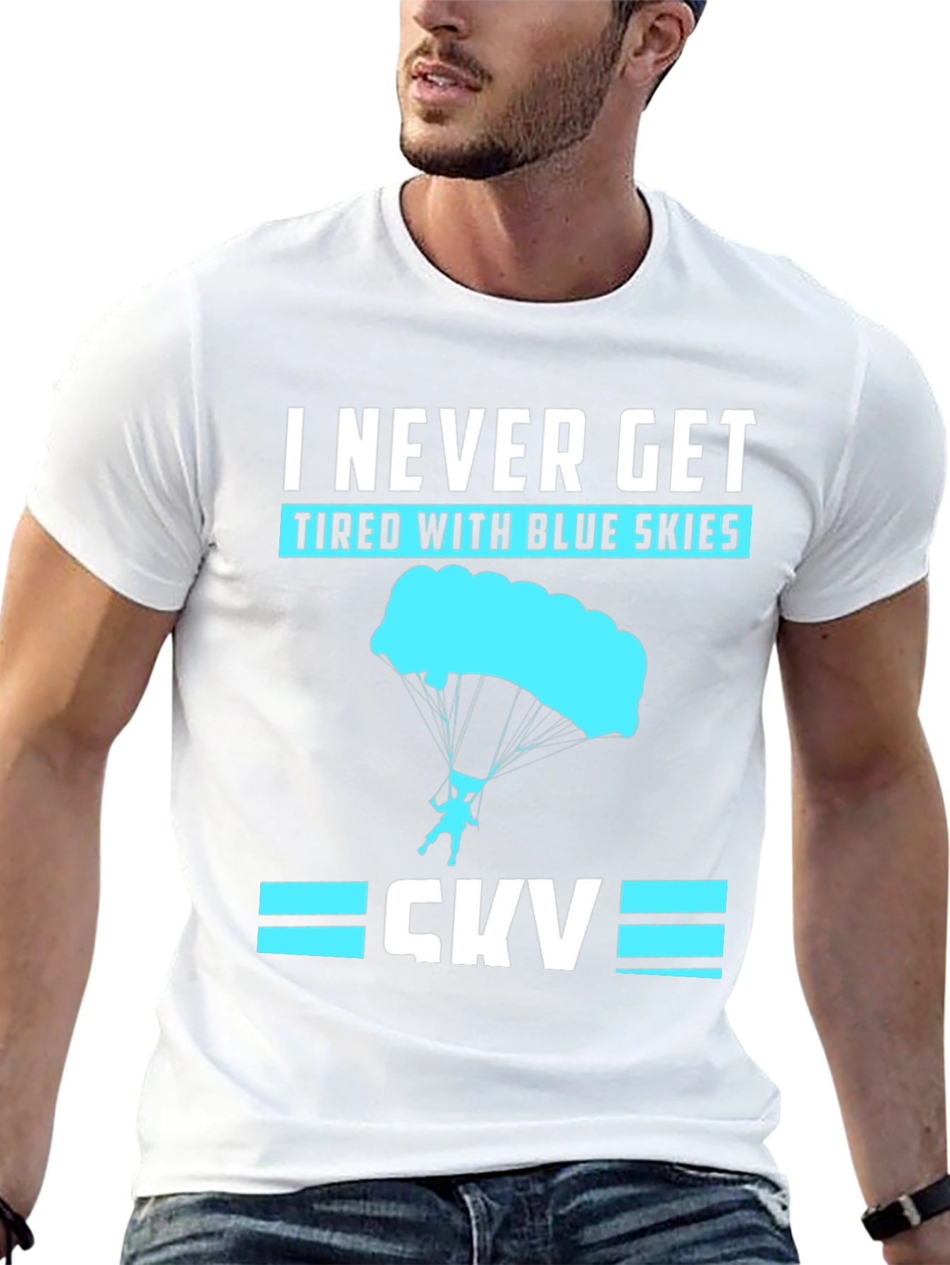 I Never Get Tired With Blue Skies Black Tee