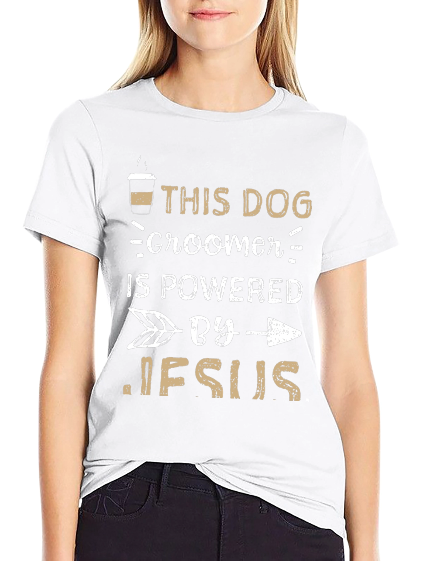 Dog Groomer Powered By Jesus T-Shirt