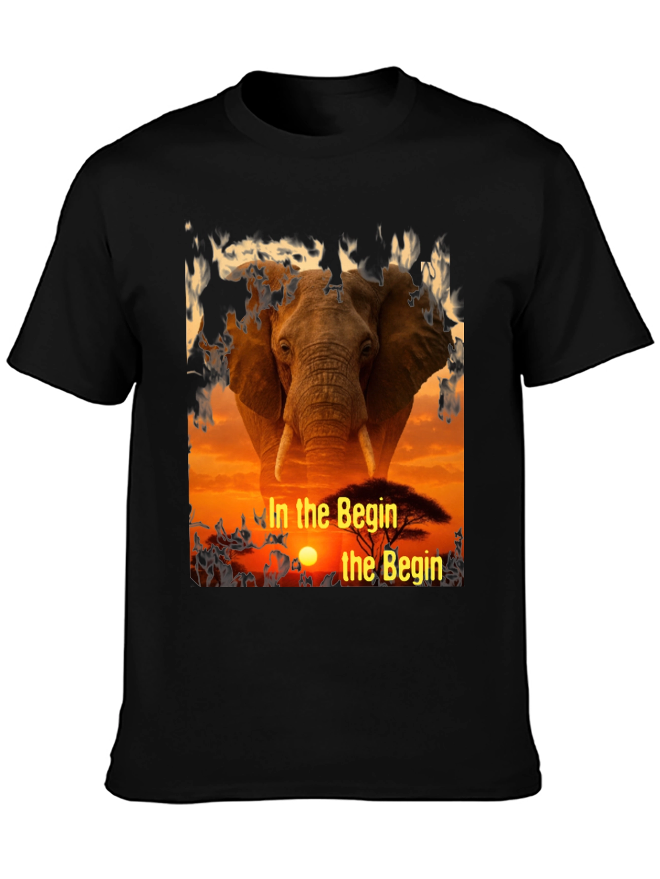 Elephant Sunset T-Shirt - In The Begin Design