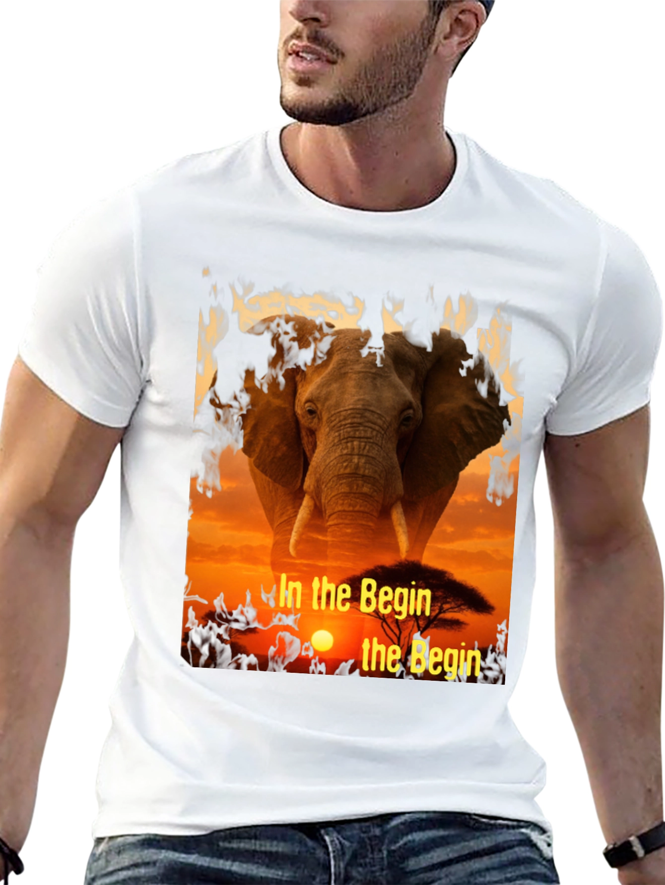 Elephant Sunset T-Shirt - In The Begin Design
