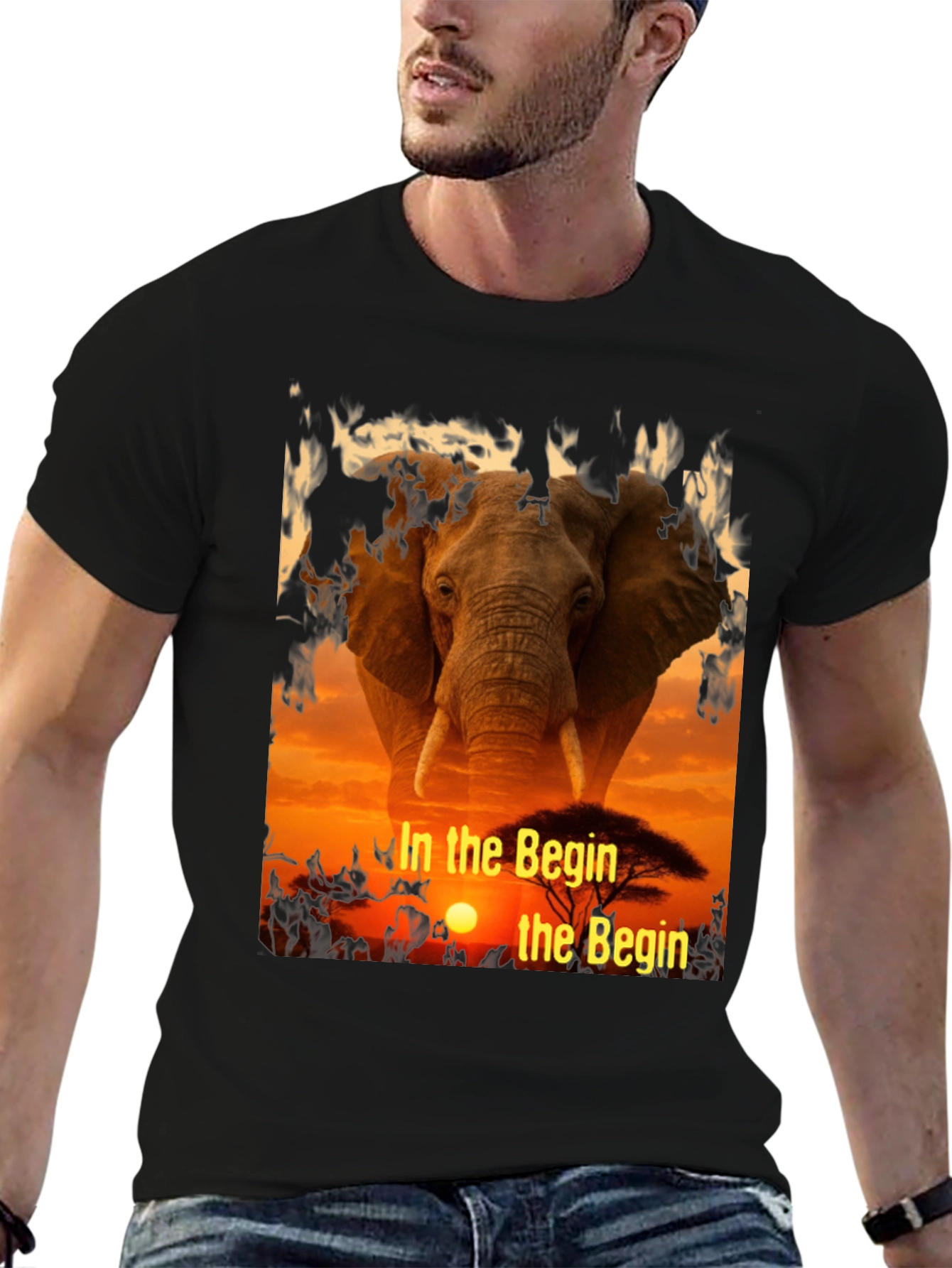 Elephant Sunset T-Shirt - In The Begin Design