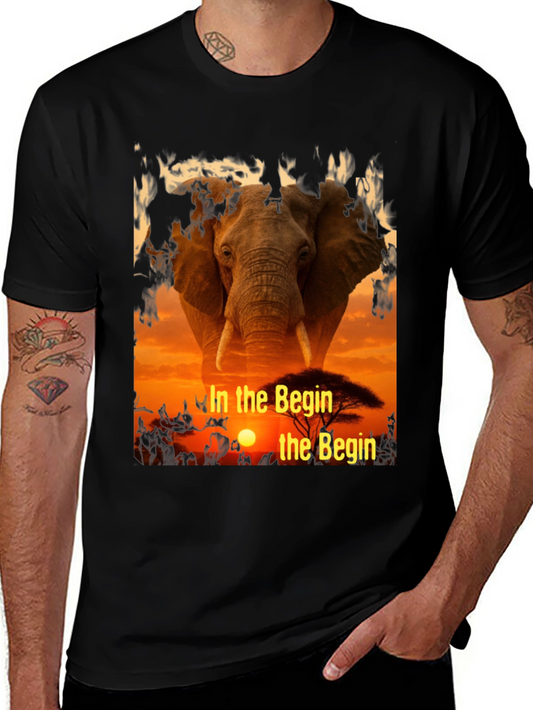 Elephant Sunset T-Shirt - In The Begin Design