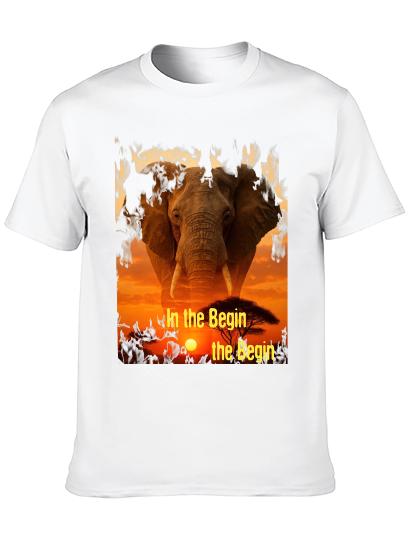 Elephant Sunset T-Shirt - In The Begin Design