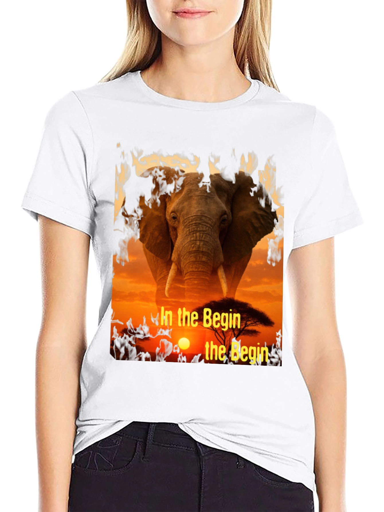 Elephant Sunset T-Shirt - In The Begin Design