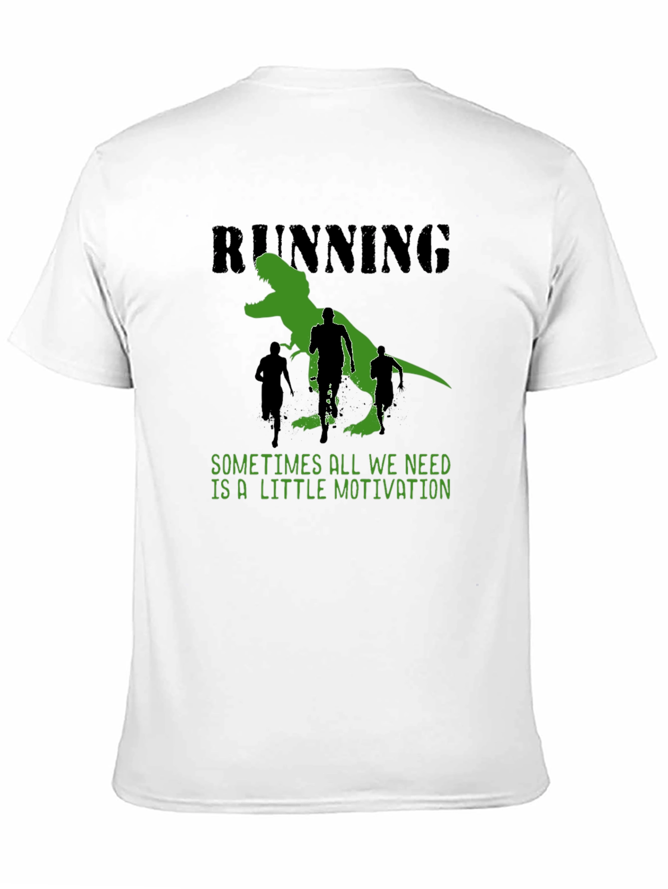 Running Motivation T-Shirt: Dinosaur Chase Design