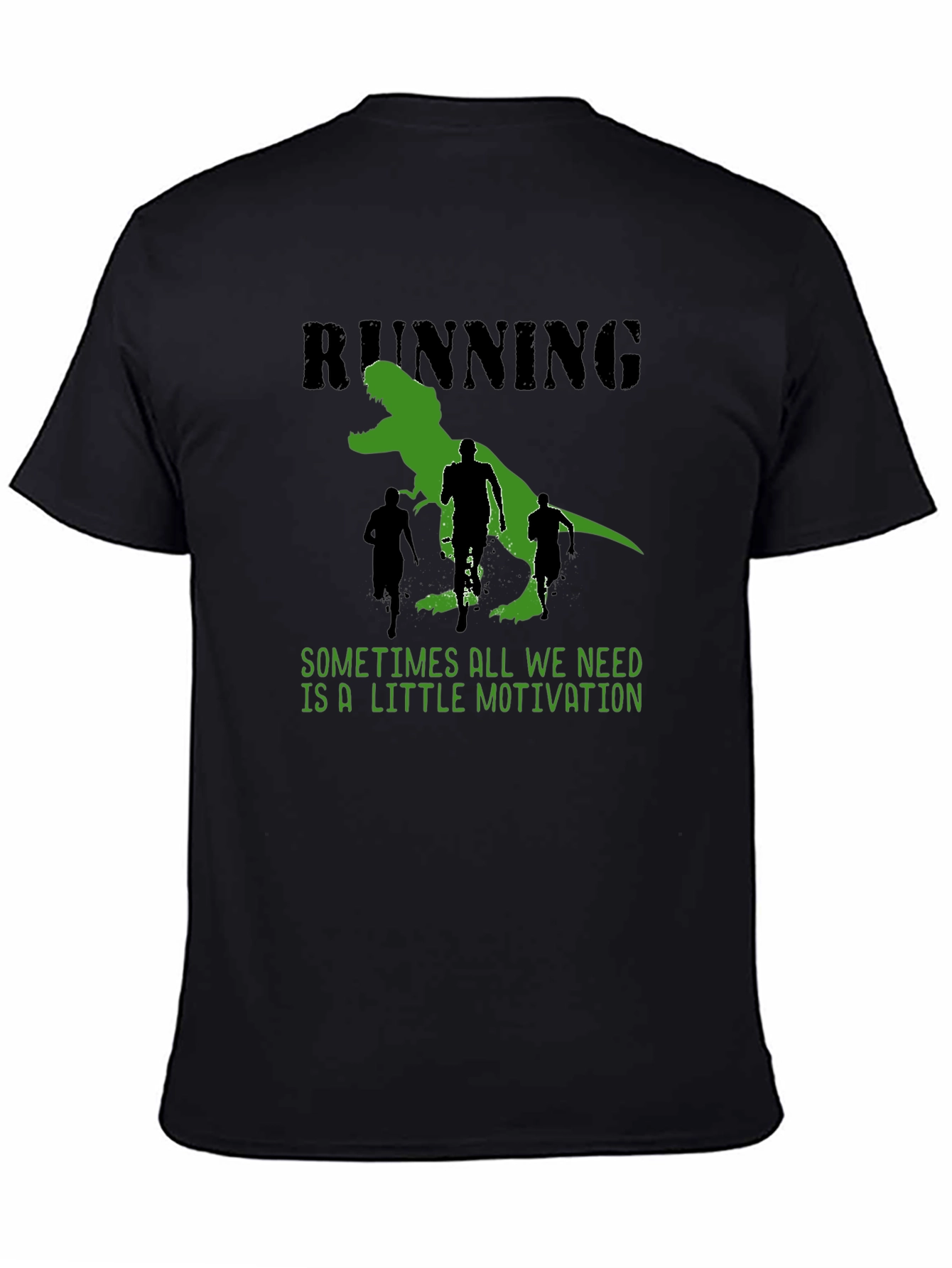 Running Motivation T-Shirt: Dinosaur Chase Design