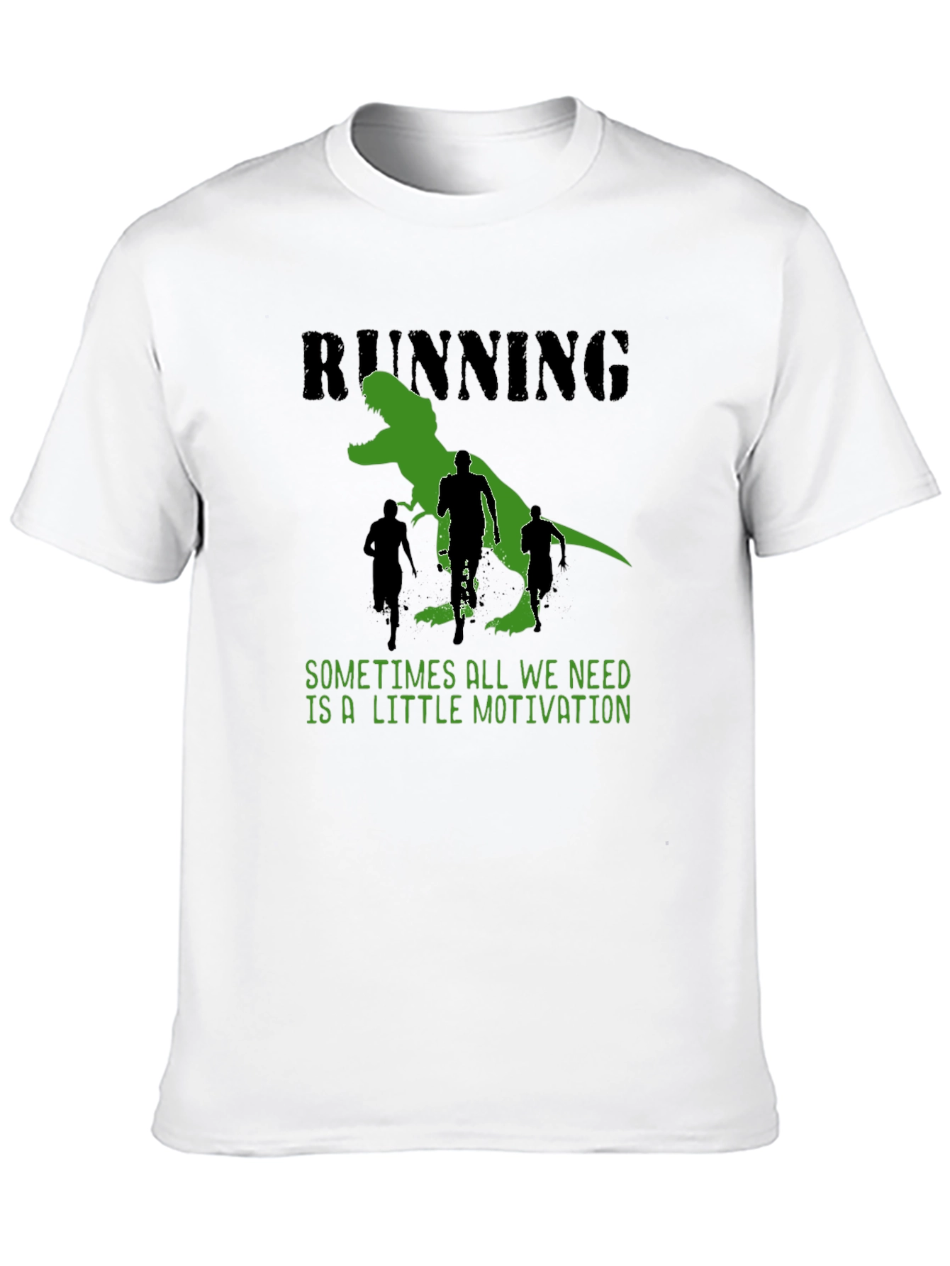 Running Motivation T-Shirt: Dinosaur Chase Design