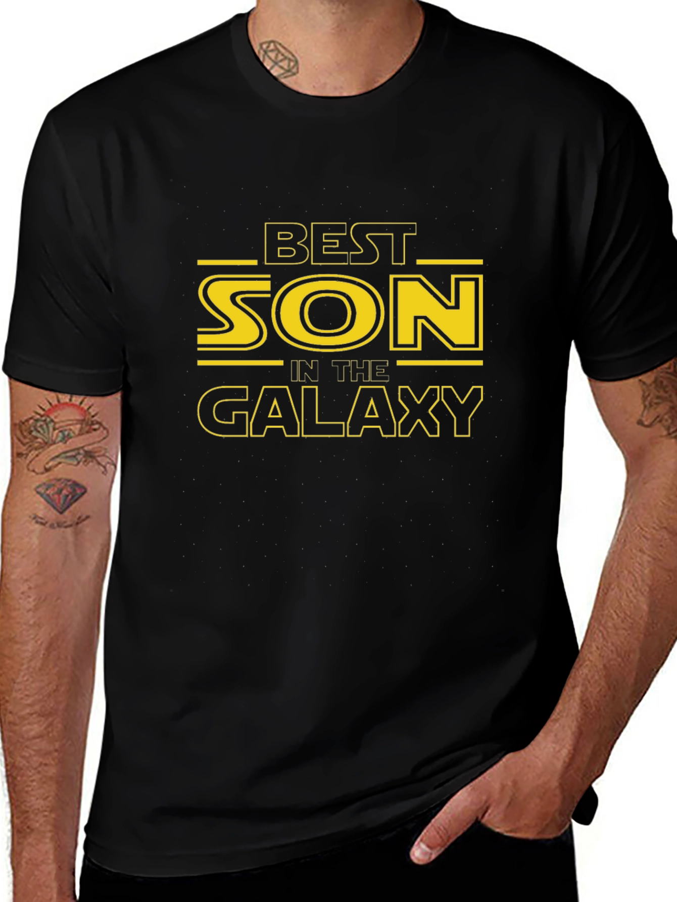 Best Son in the Galaxy Black Graphic T-Shirt