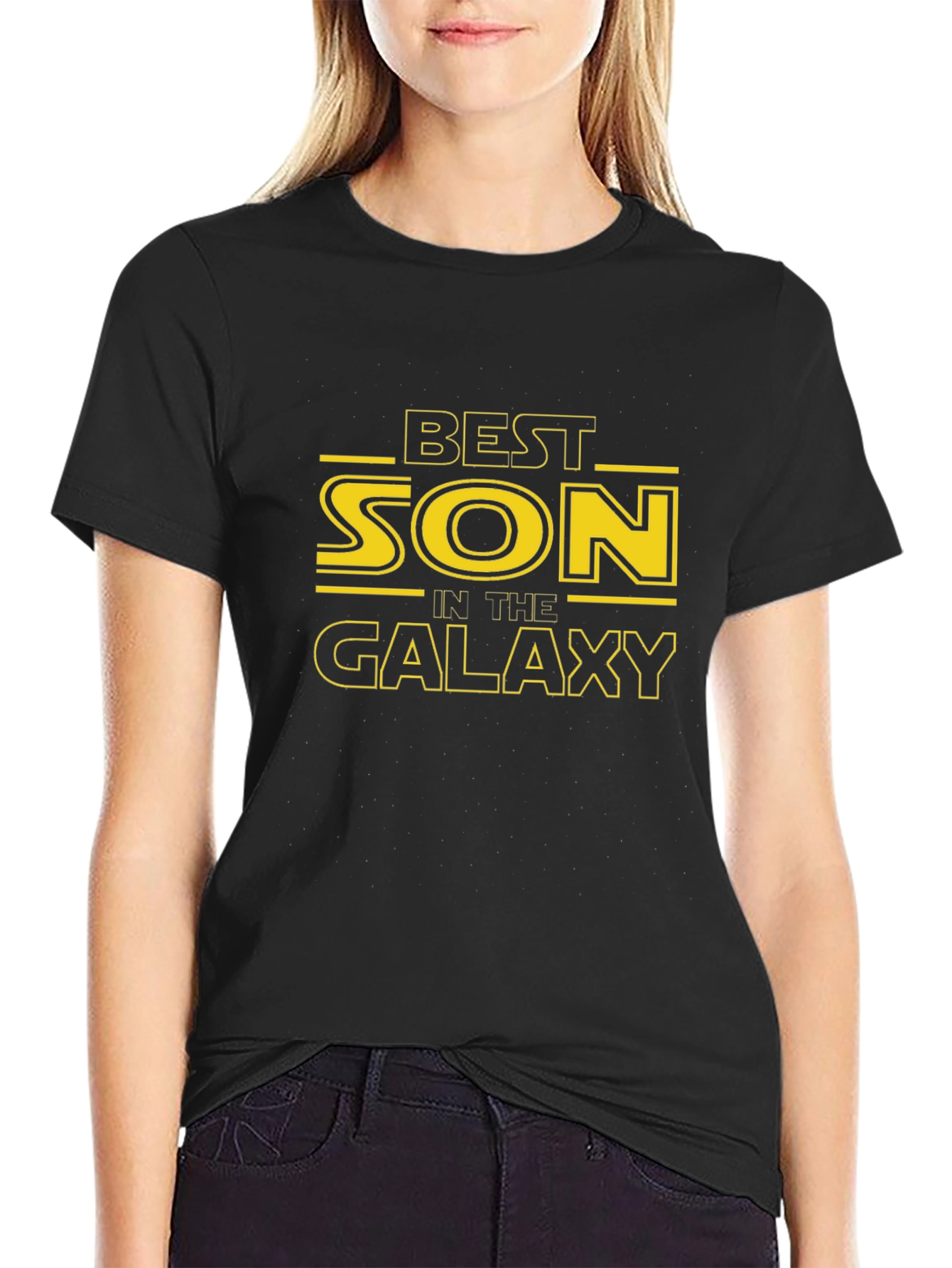 Best Son in the Galaxy Black Graphic T-Shirt