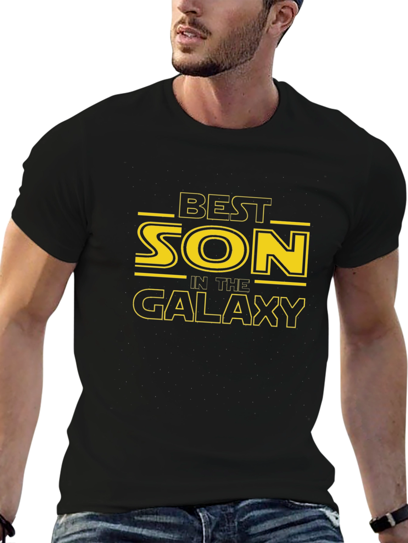 Best Son in the Galaxy Black Graphic T-Shirt