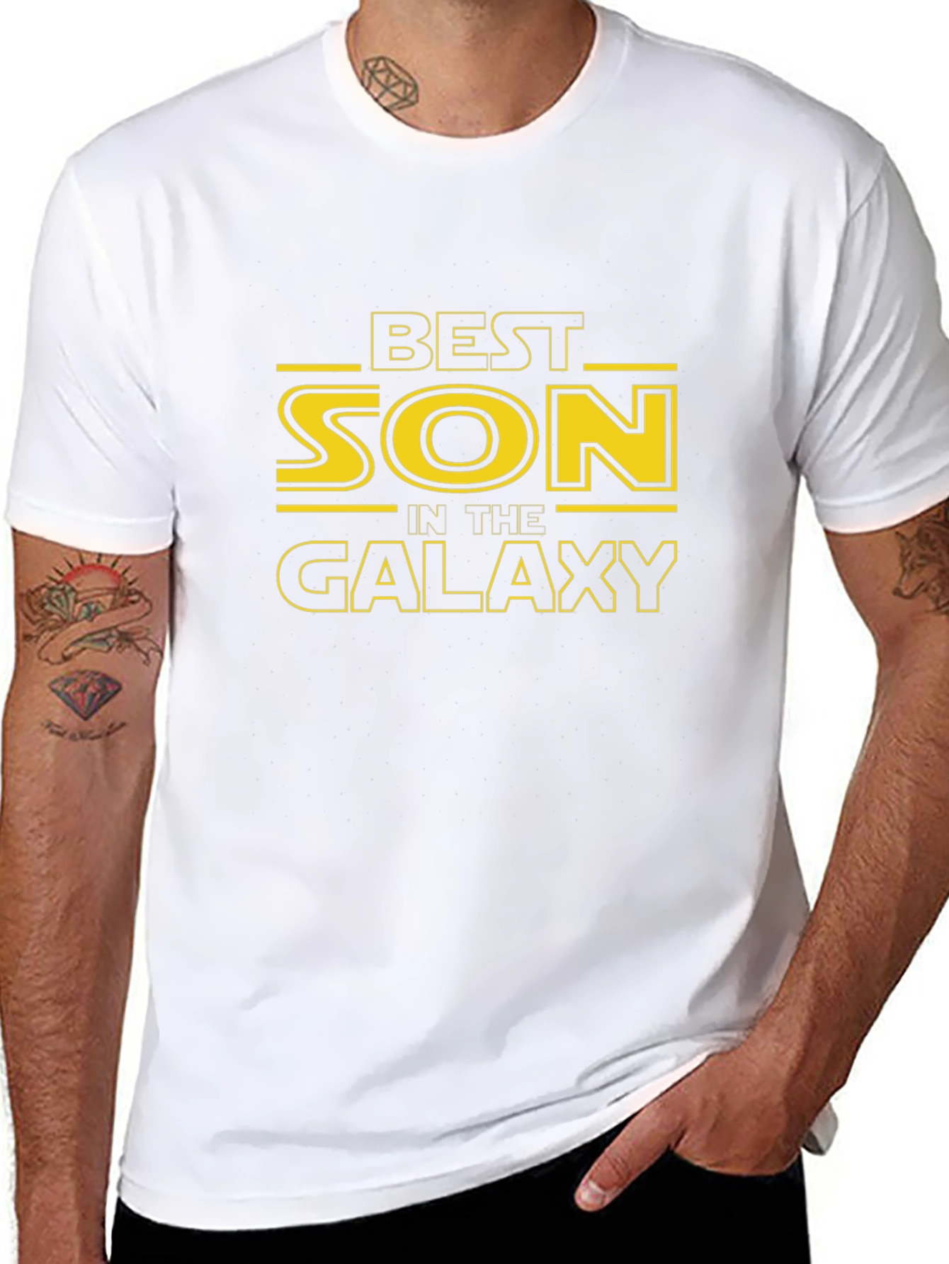 Best Son in the Galaxy Black Graphic T-Shirt