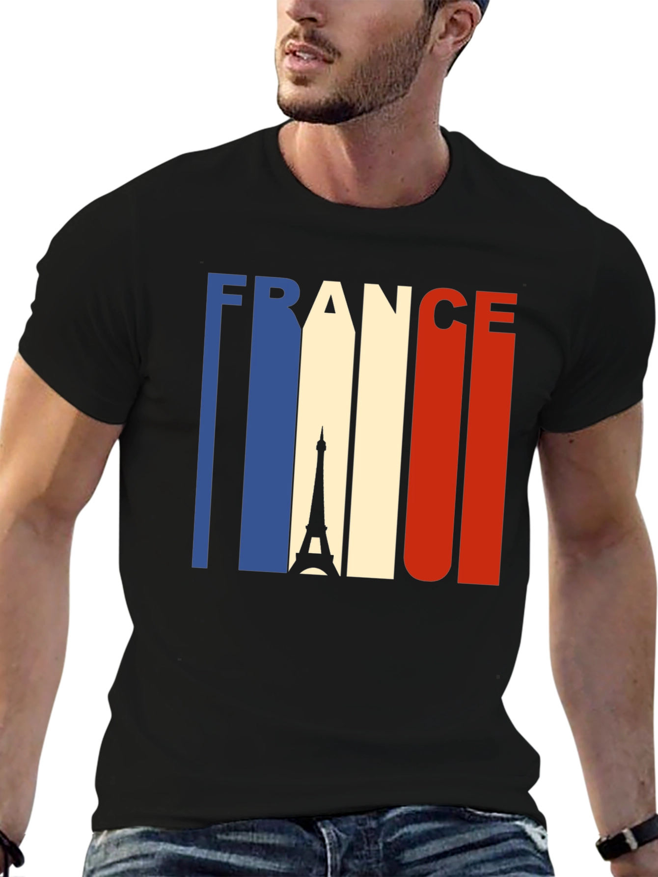 France Eiffel Tower Graphic Tee - Black