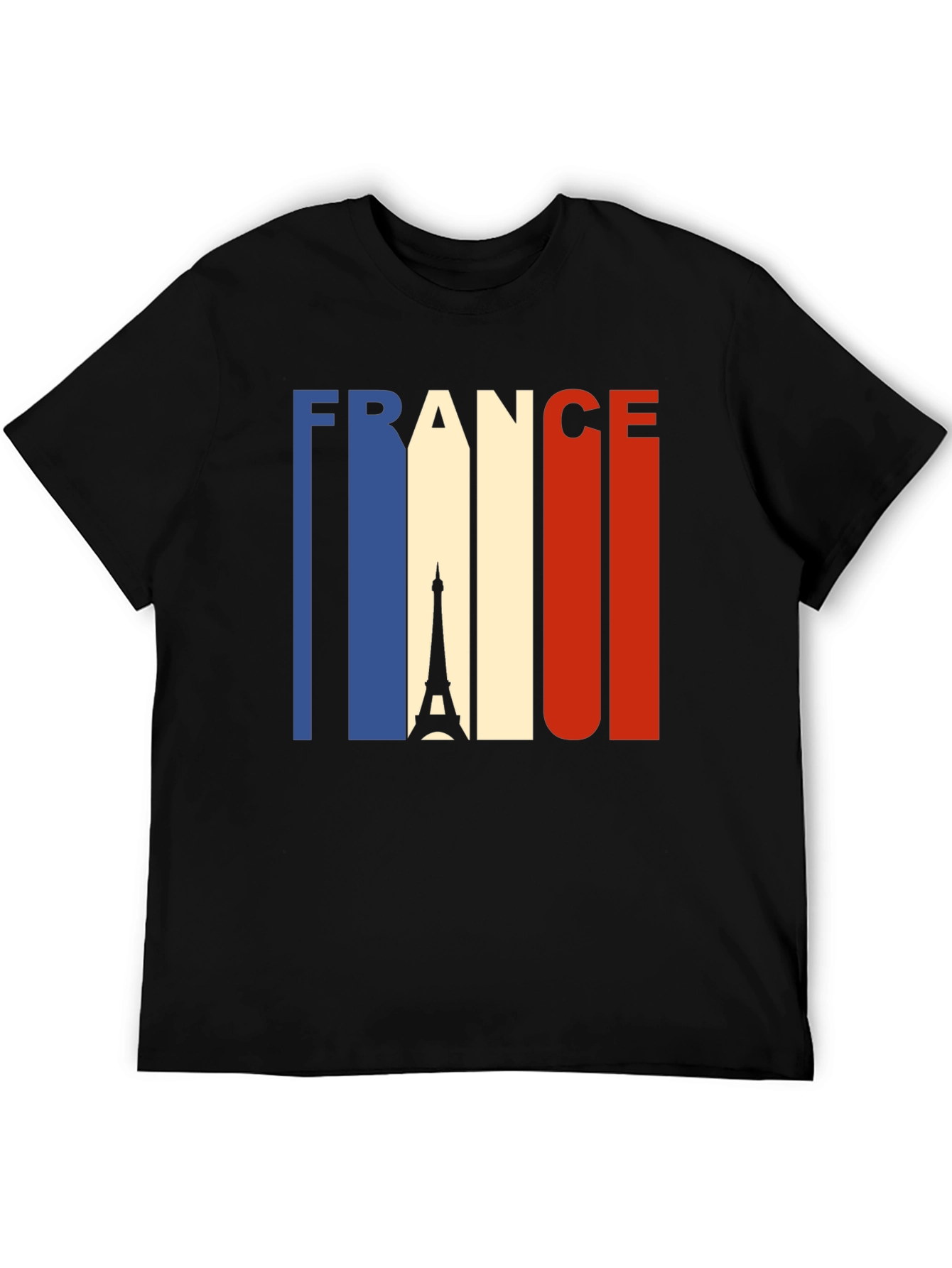 France Eiffel Tower Graphic Tee - Black