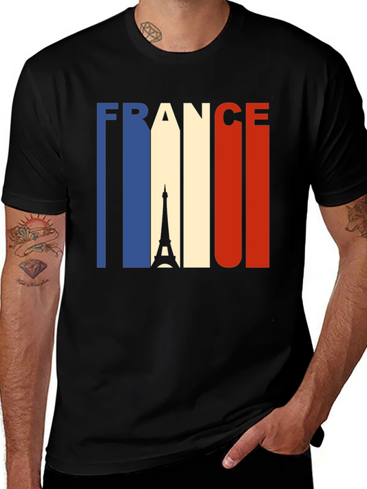 France Eiffel Tower Graphic Tee - Black