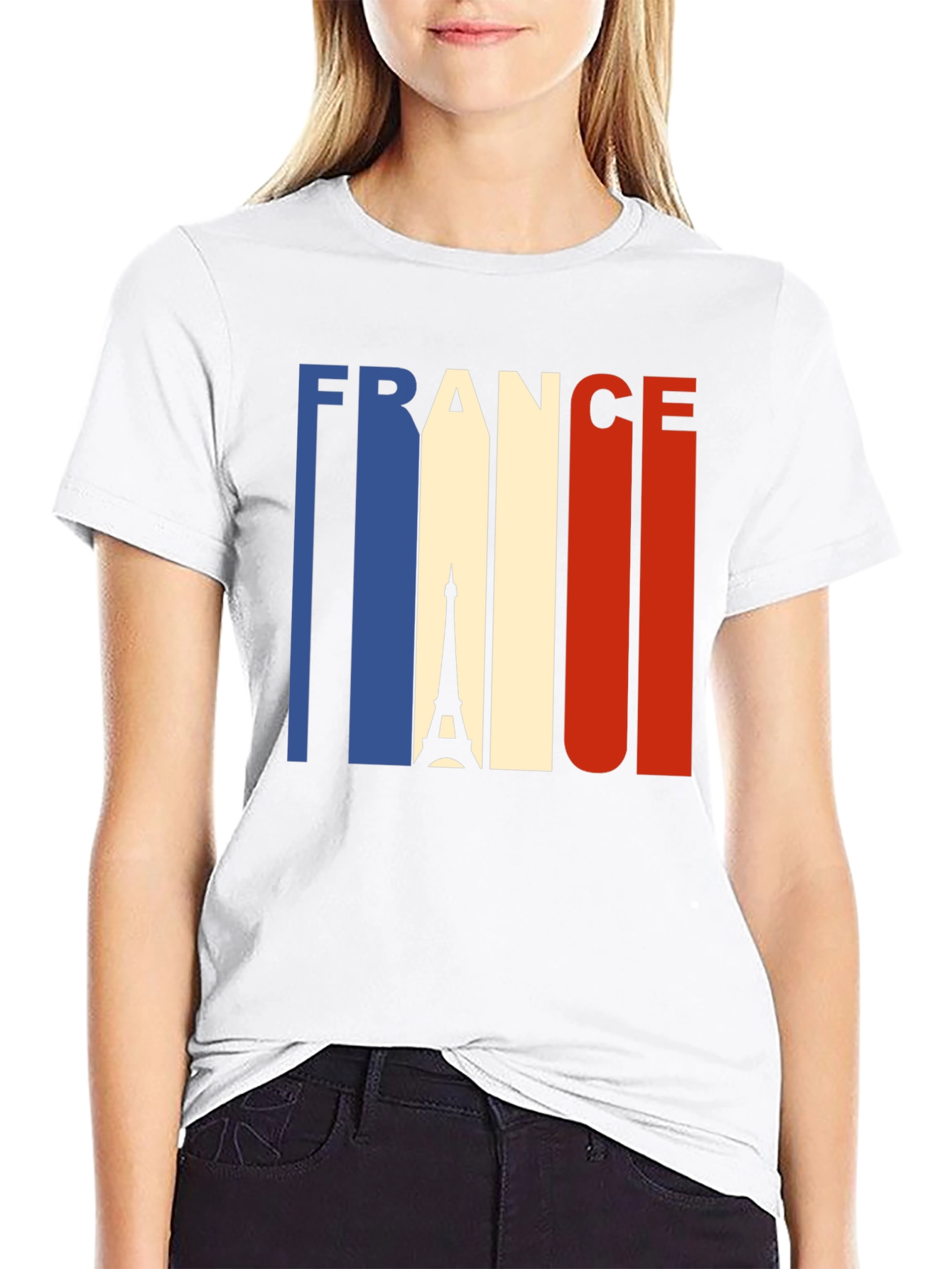 France Eiffel Tower Graphic Tee - Black