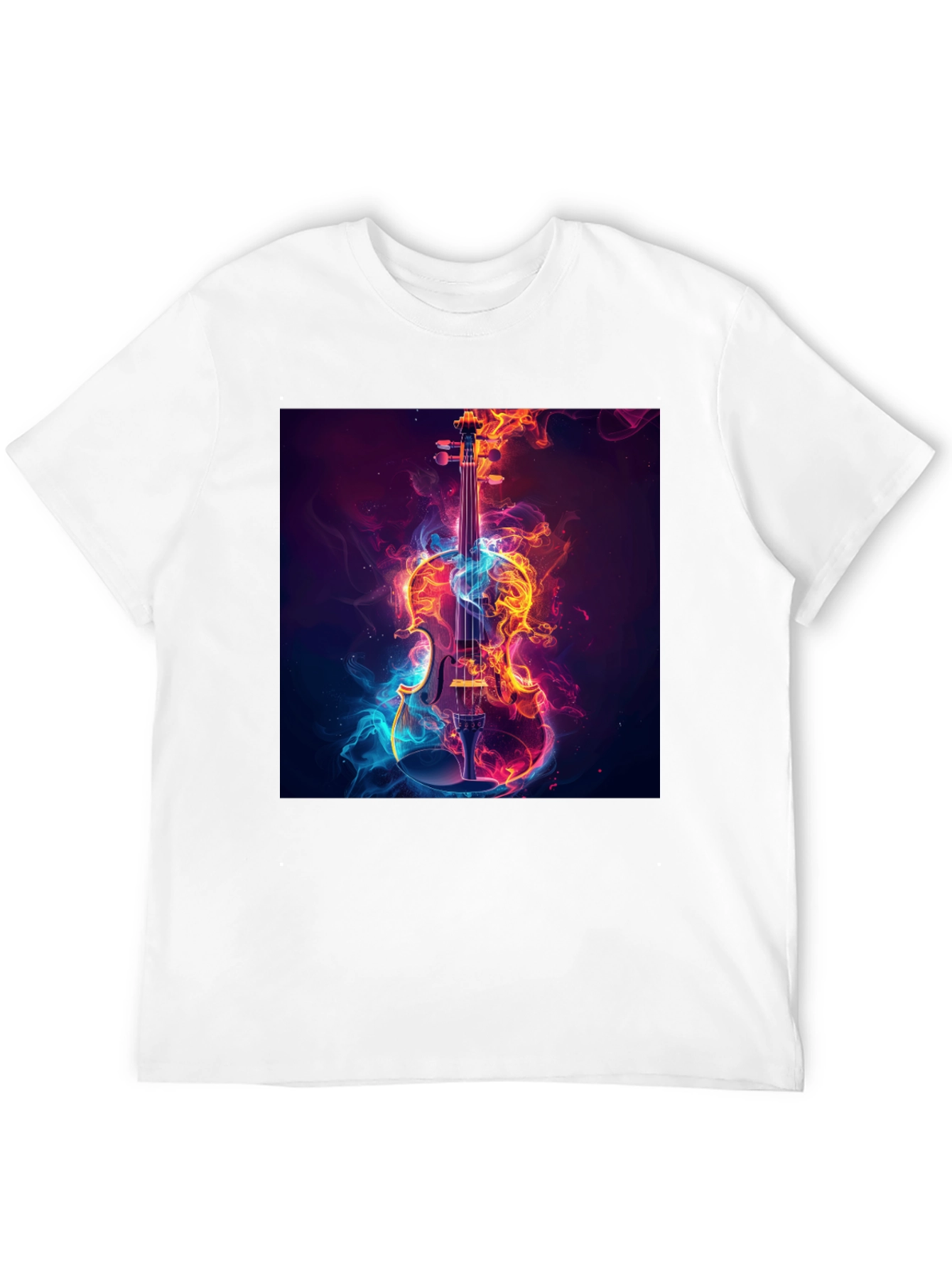 Fiery Violin Graphic Tee - Unique Music Lover Shirt