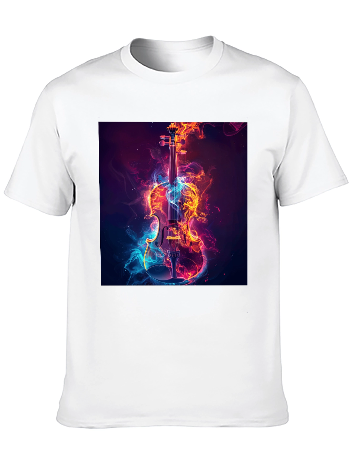 Fiery Violin Graphic Tee - Unique Music Lover Shirt