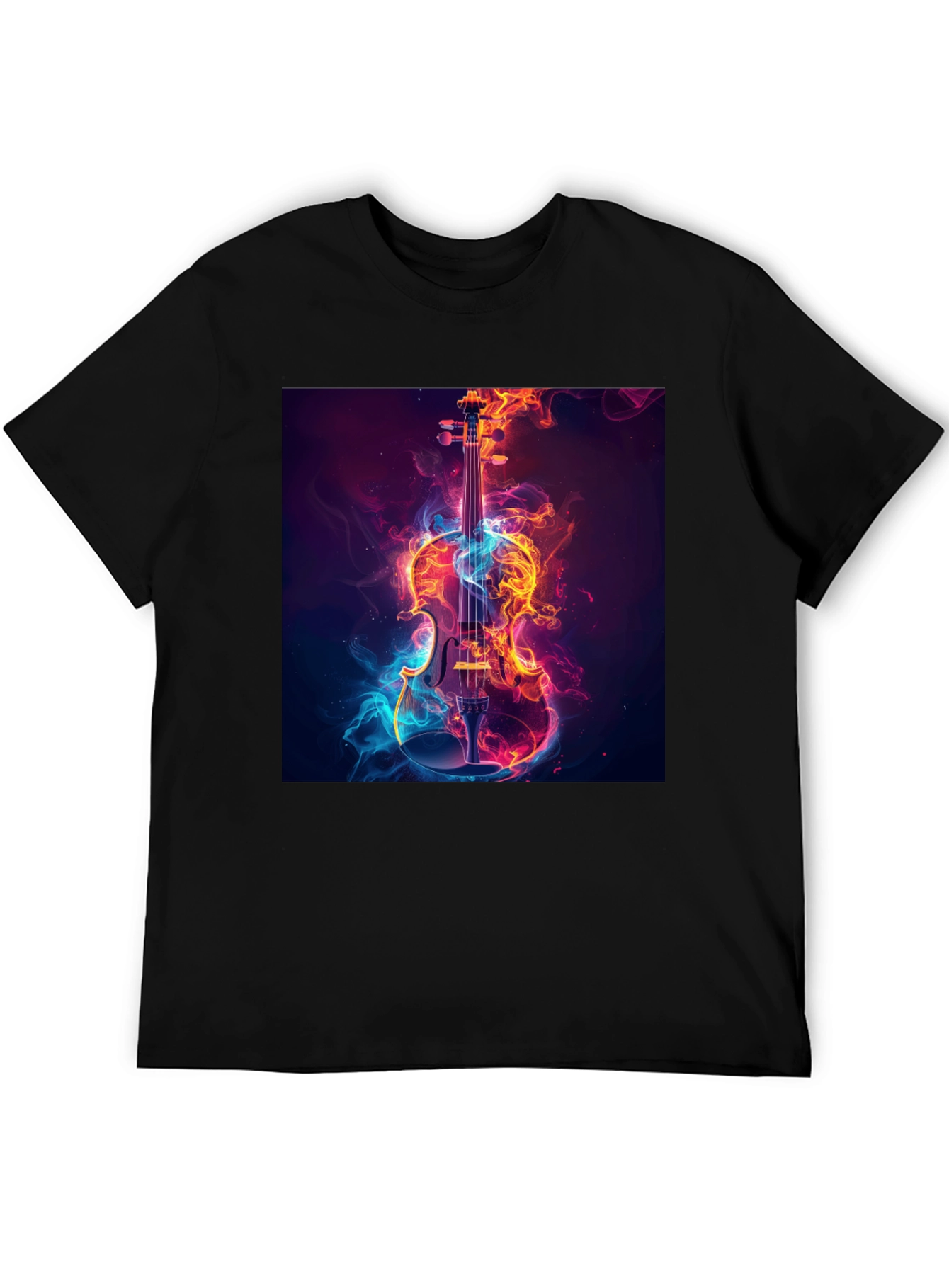 Fiery Violin Graphic Tee - Unique Music Lover Shirt