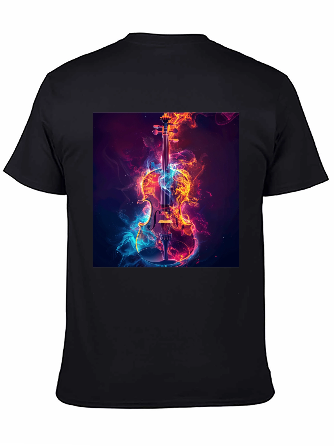 Fiery Violin Graphic Tee - Unique Music Lover Shirt
