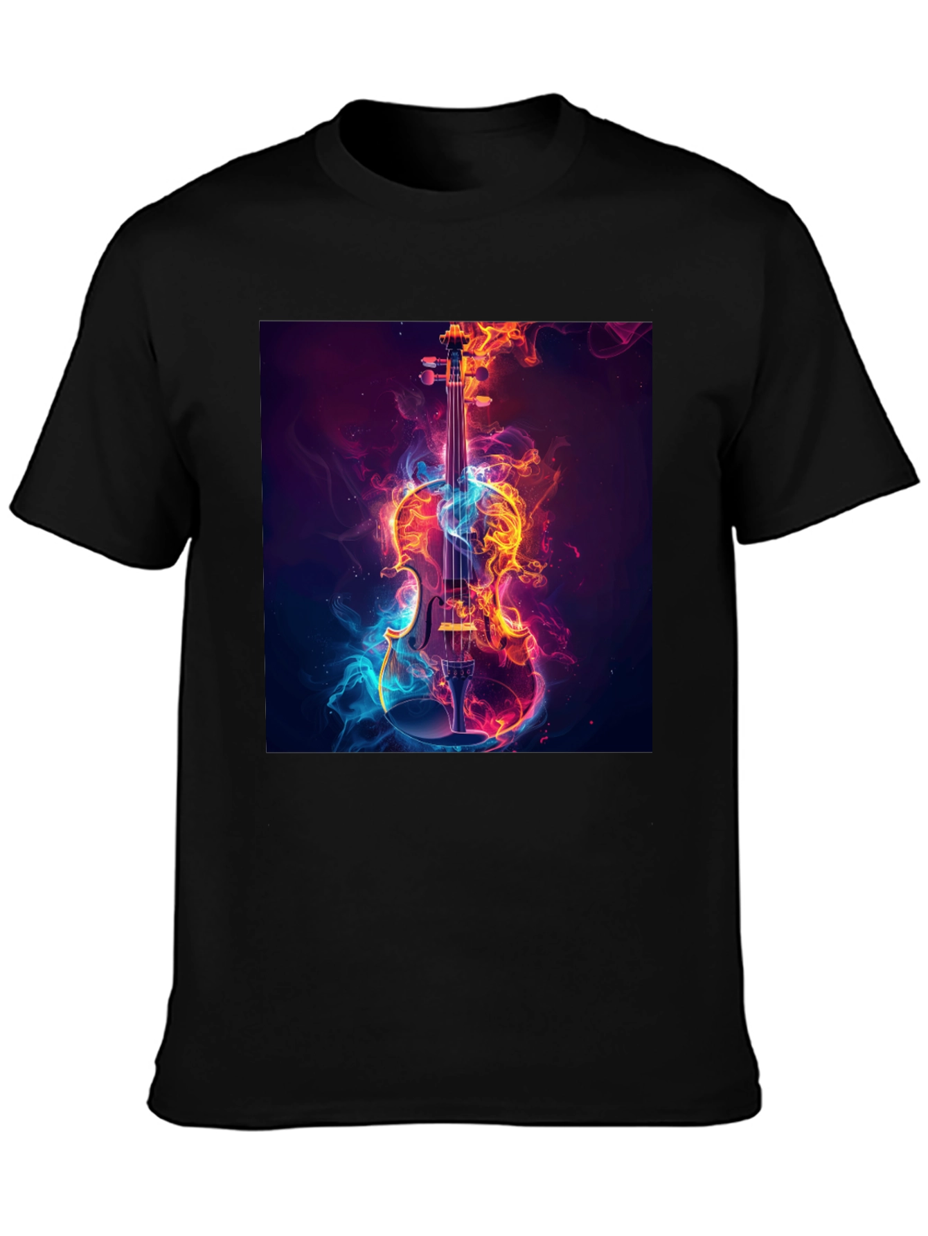 Fiery Violin Graphic Tee - Unique Music Lover Shirt