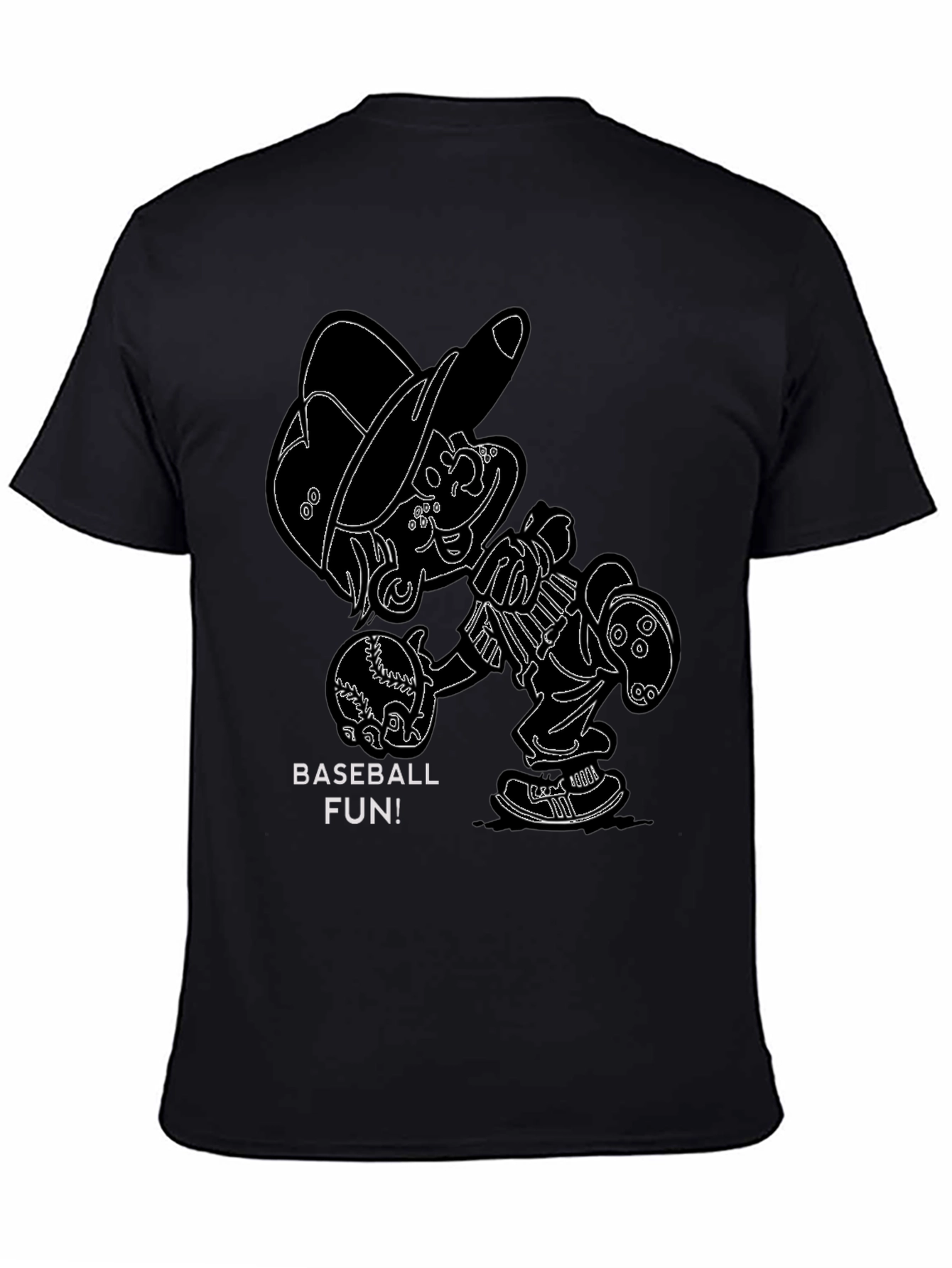 Baseball Fun Cartoon Graphic T-Shirt