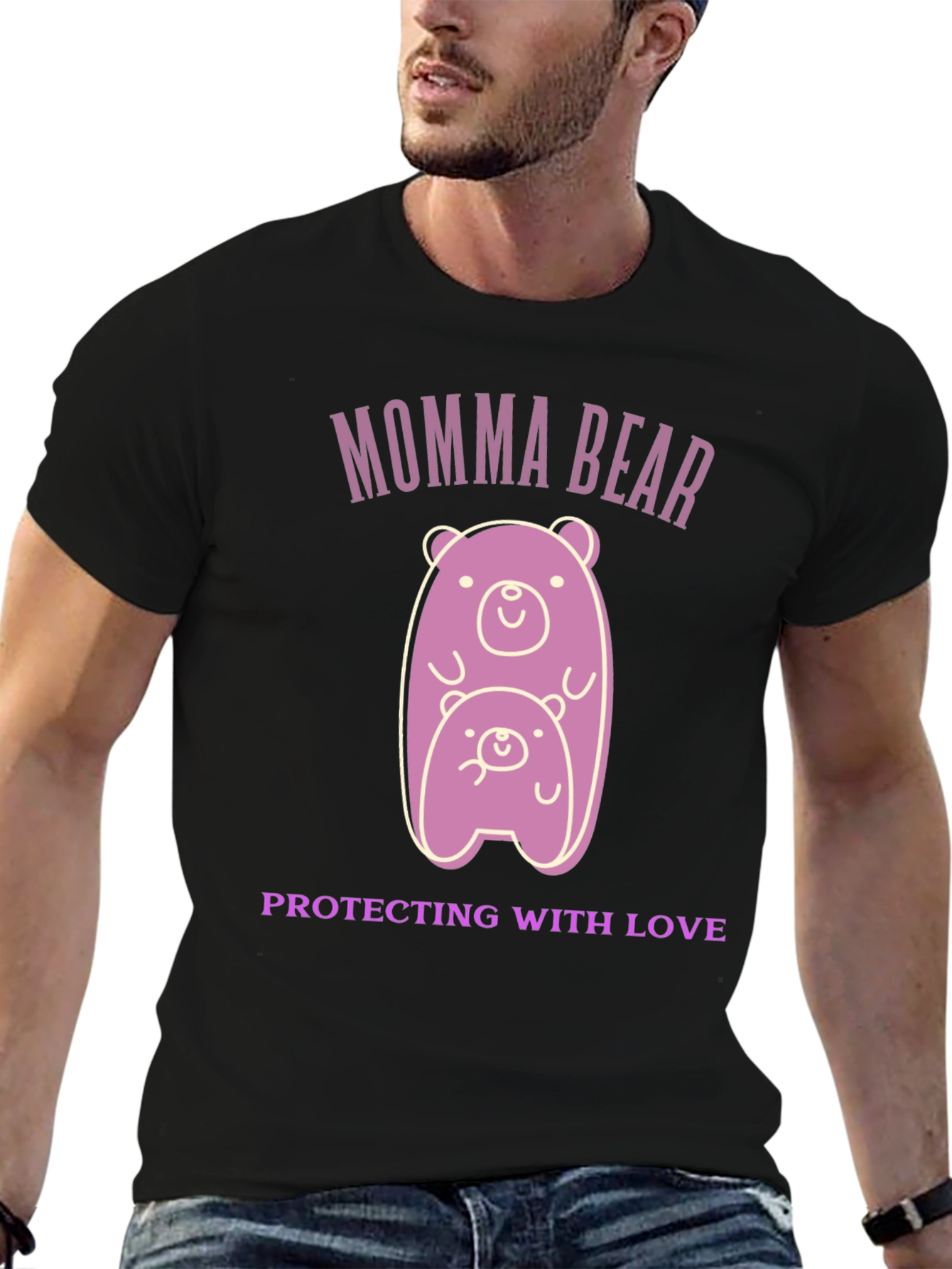 Momma Bear Protecting With Love Graphic T-Shirt