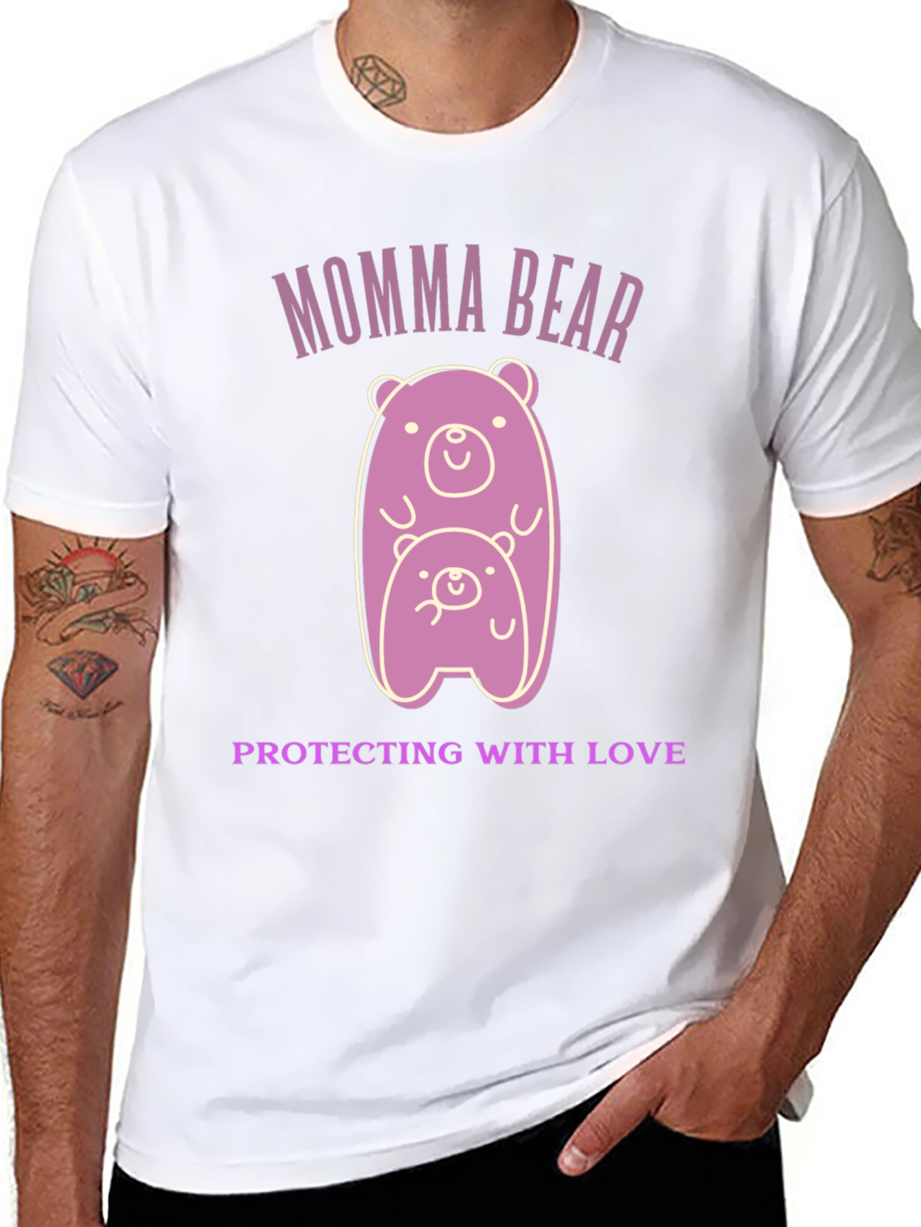 Momma Bear Protecting With Love Graphic T-Shirt