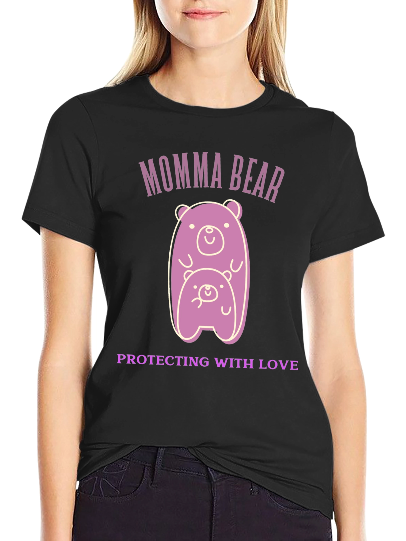 Momma Bear Protecting With Love Graphic T-Shirt