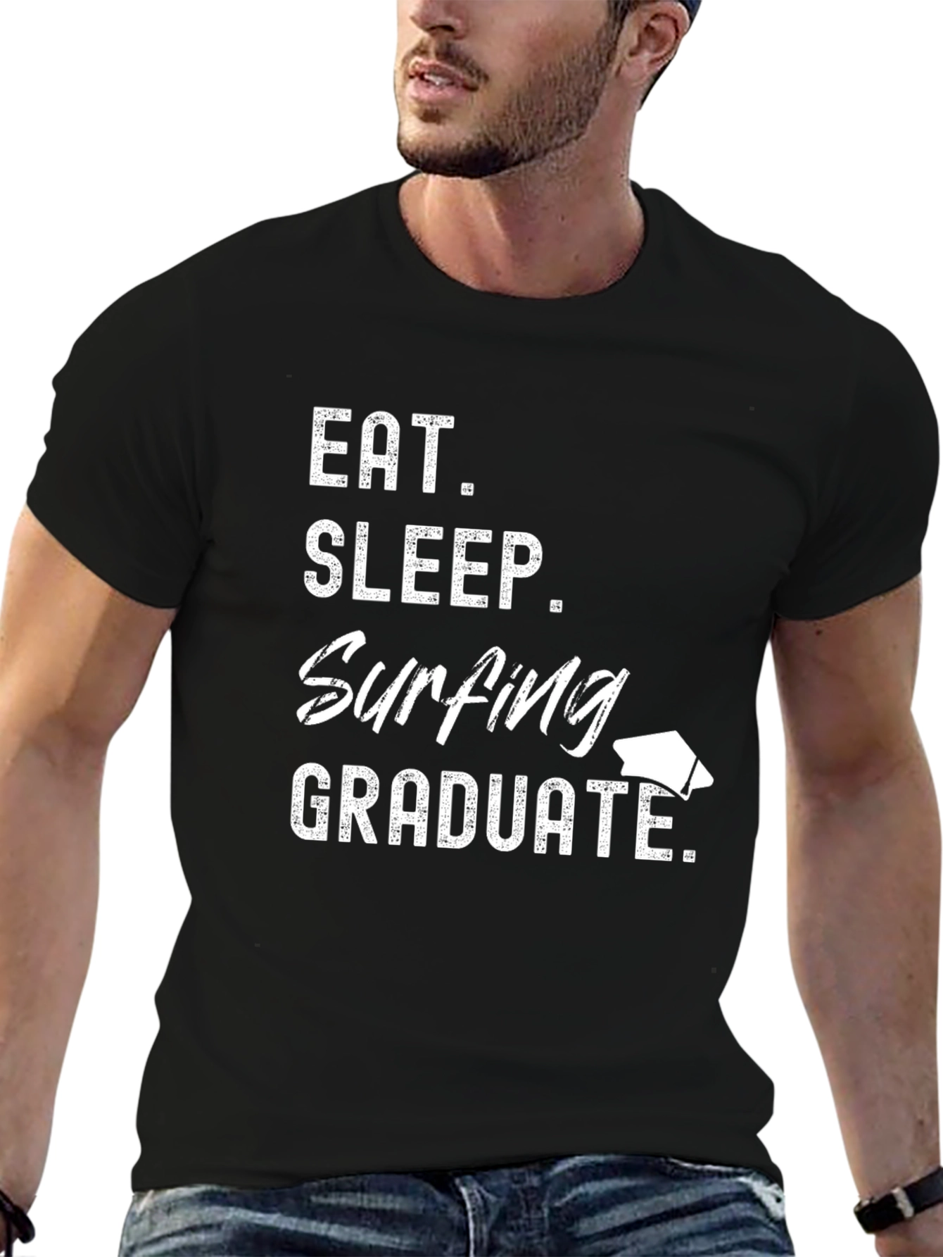 Eat Sleep Surfing Graduate T-Shirt Graduation Gift Tee
