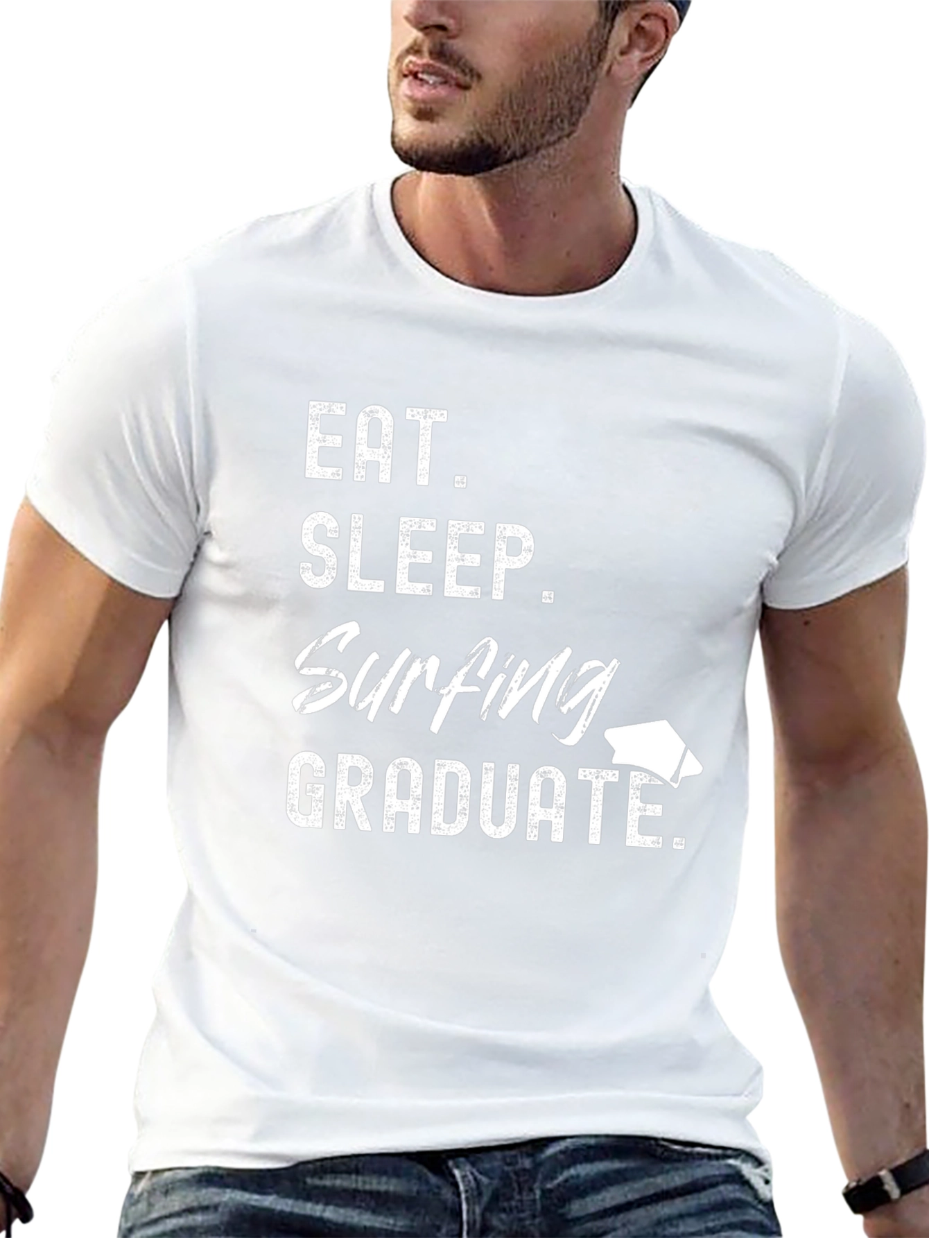 Eat Sleep Surfing Graduate T-Shirt Graduation Gift Tee