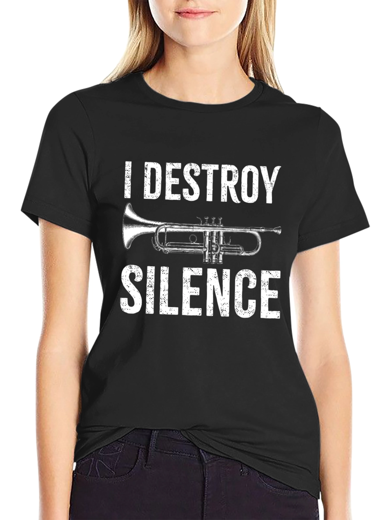 I Destroy Silence Trumpet Graphic T-Shirt