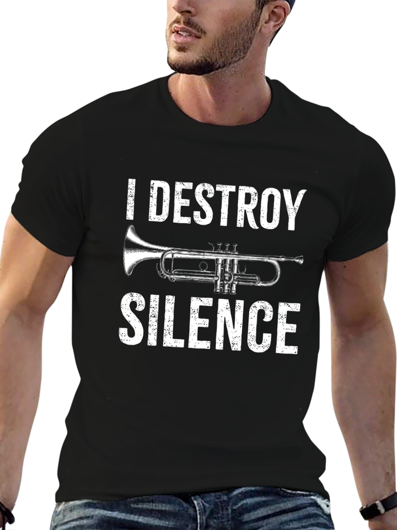 I Destroy Silence Trumpet Graphic T-Shirt