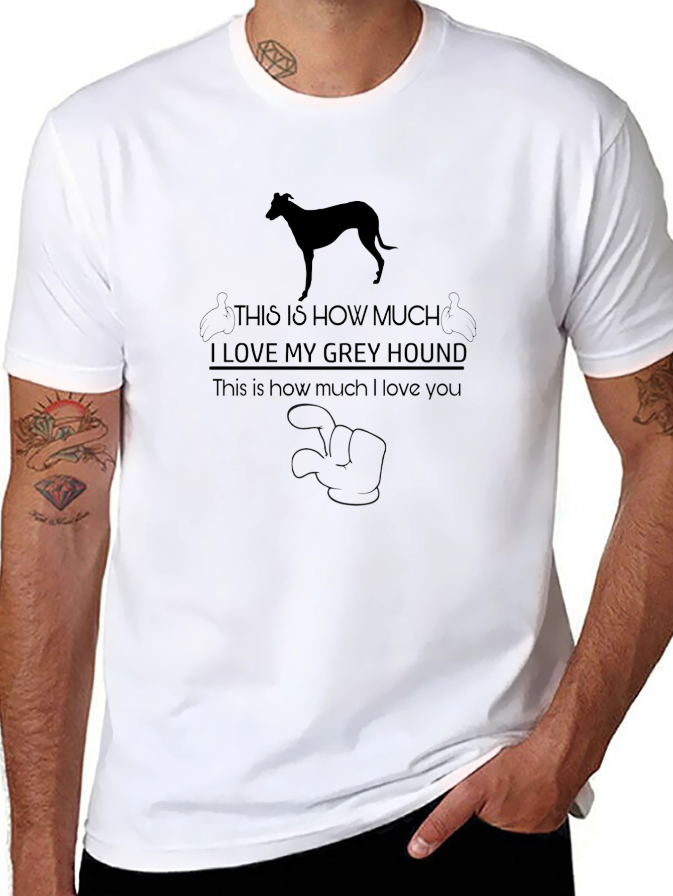 Greyhound Lover T-Shirt - This Much Love Design