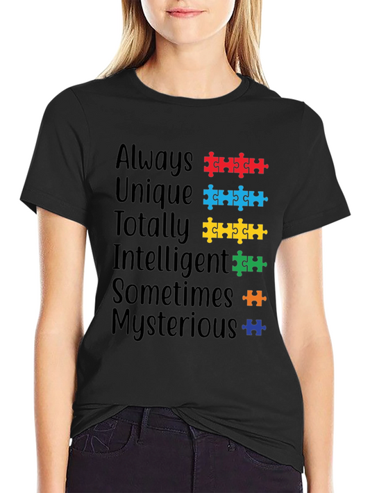 Autism Awareness T-Shirt - Always Unique Puzzle Design