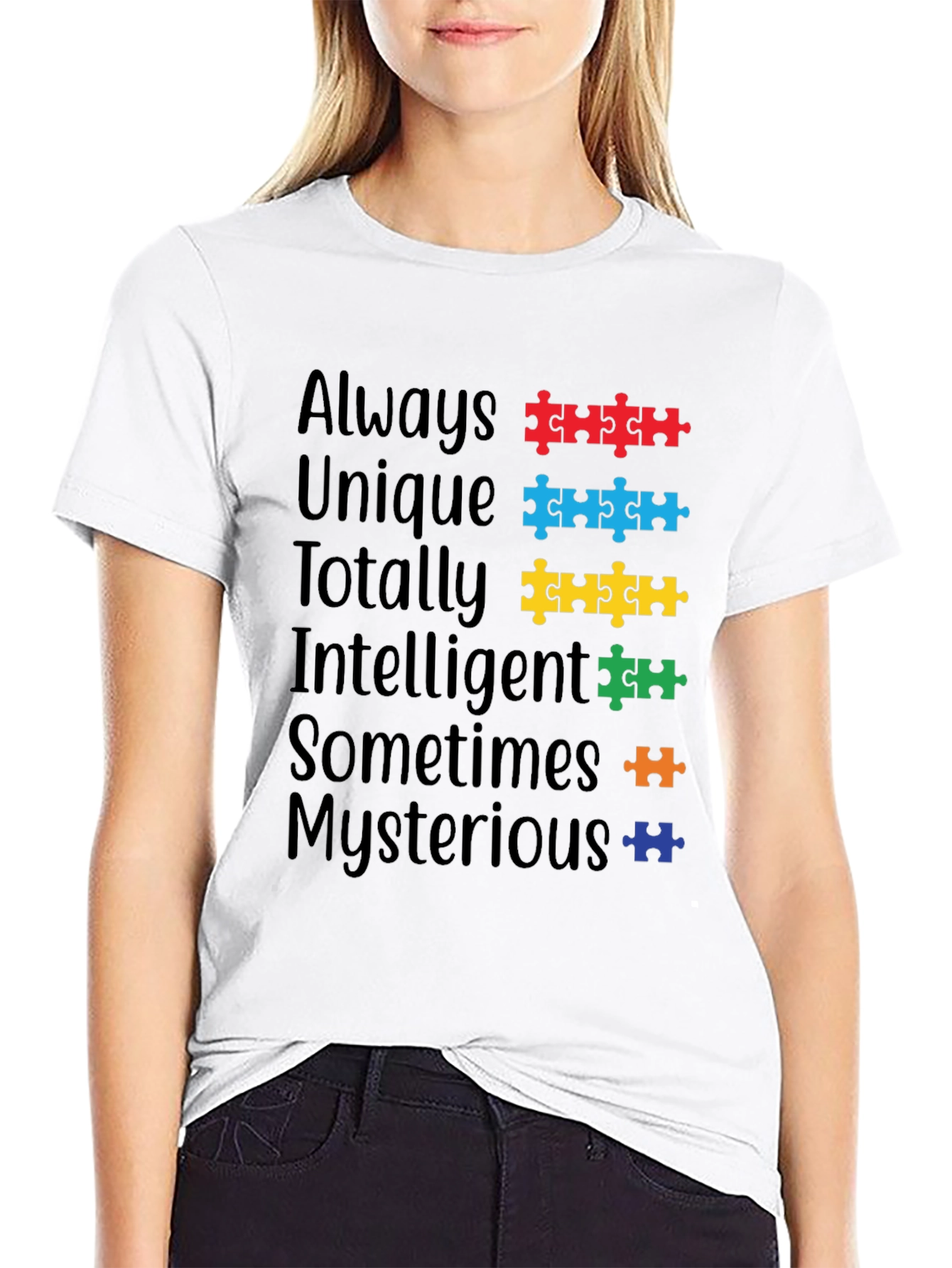 Autism Awareness T-Shirt - Always Unique Puzzle Design