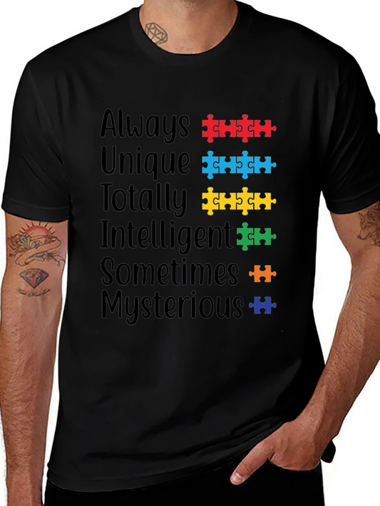 Autism Awareness T-Shirt - Always Unique Puzzle Design