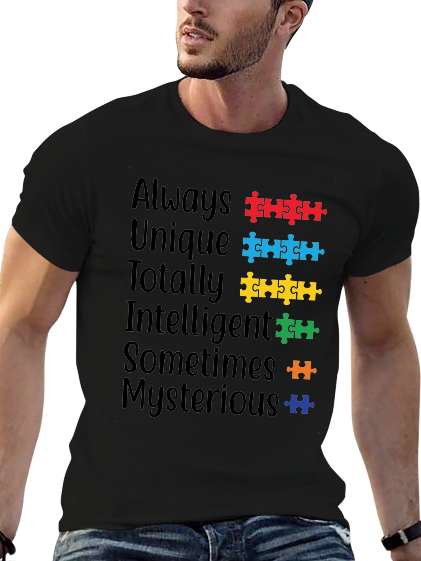 Autism Awareness T-Shirt - Always Unique Puzzle Design