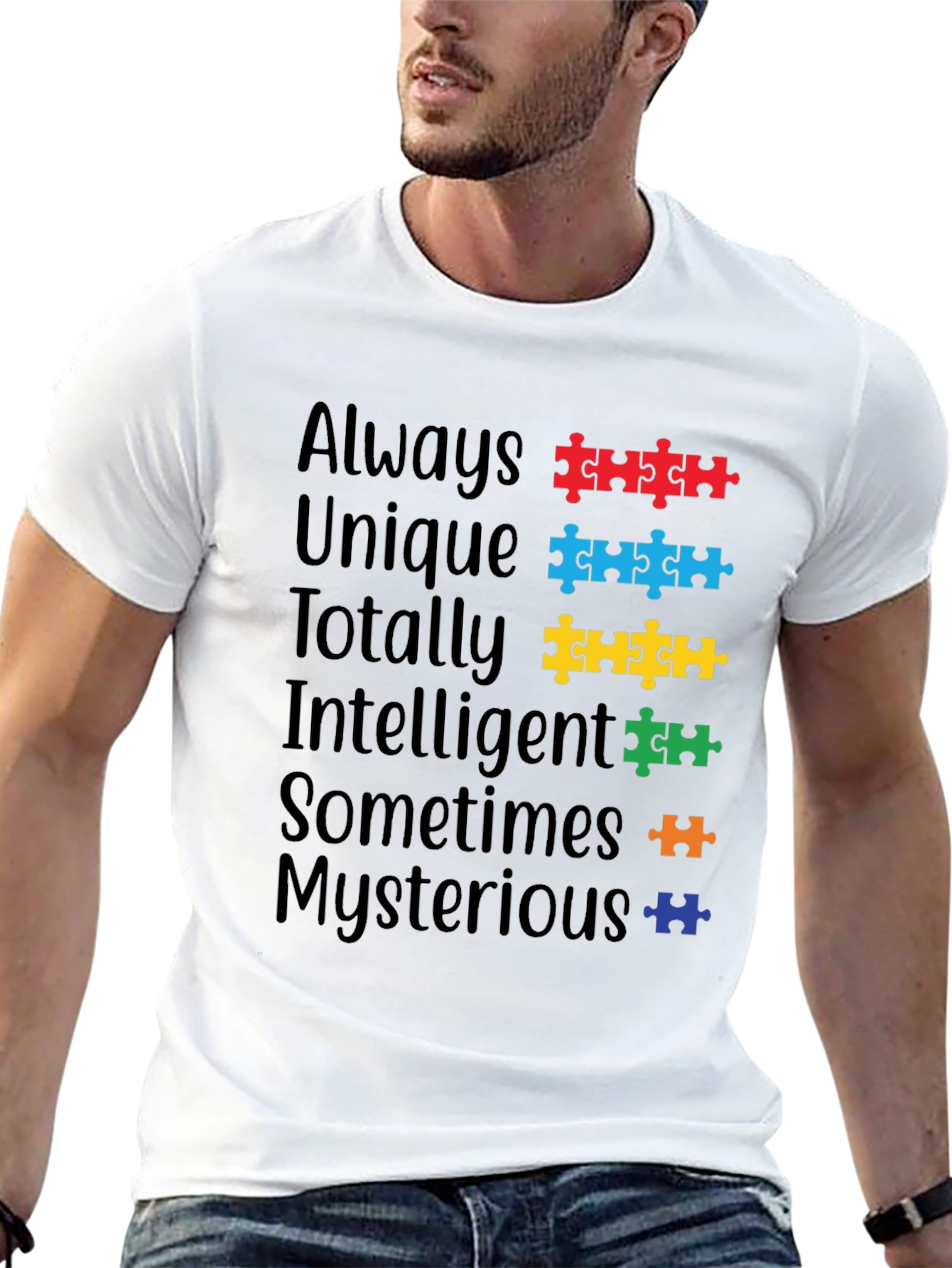 Autism Awareness T-Shirt - Always Unique Puzzle Design