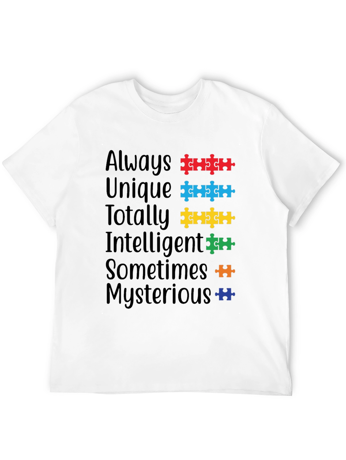 Autism Awareness T-Shirt - Always Unique Puzzle Design