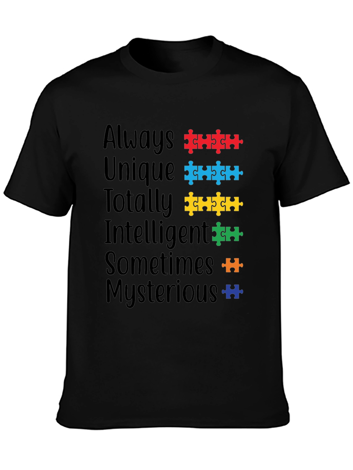 Autism Awareness T-Shirt - Always Unique Puzzle Design