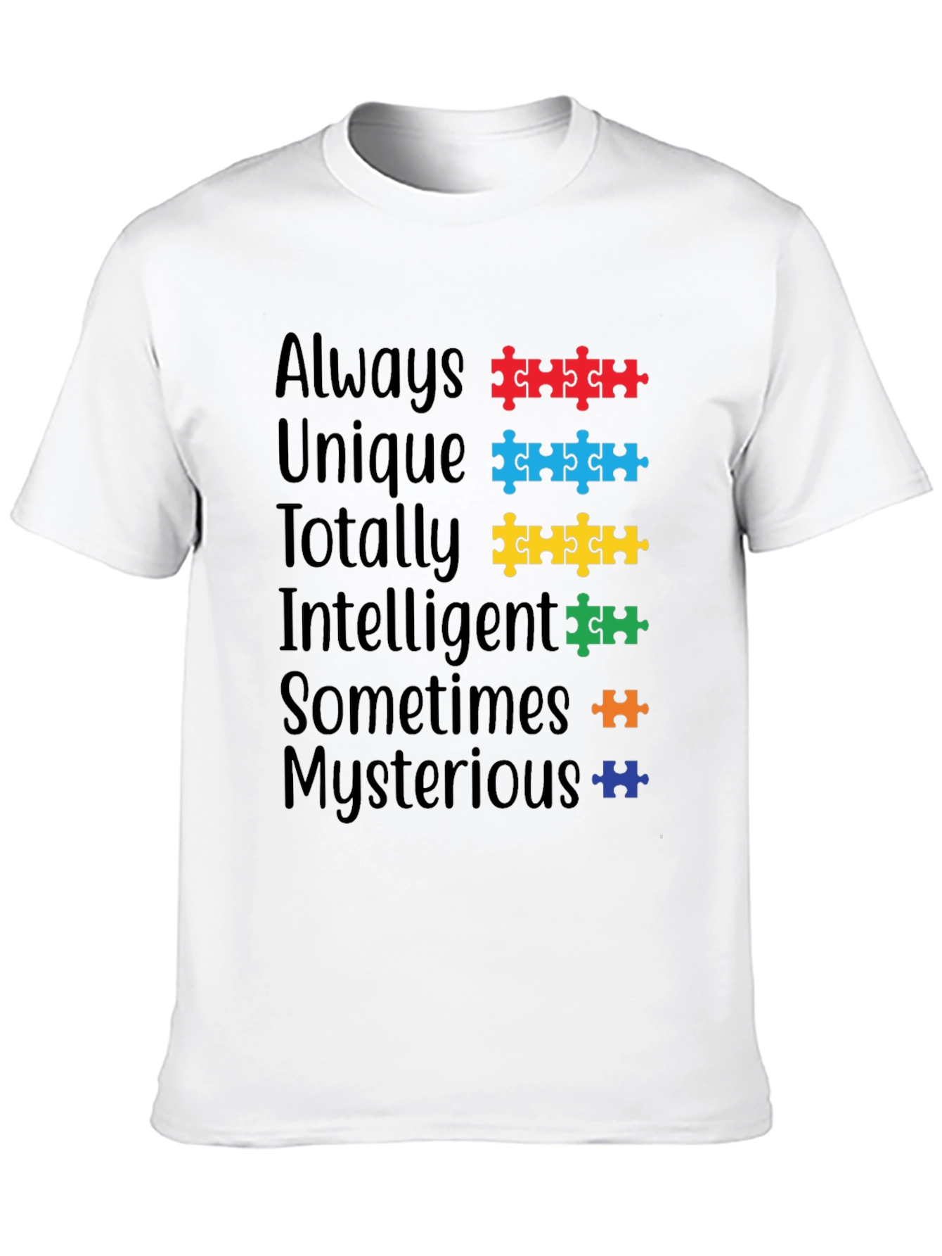 Autism Awareness T-Shirt - Always Unique Puzzle Design