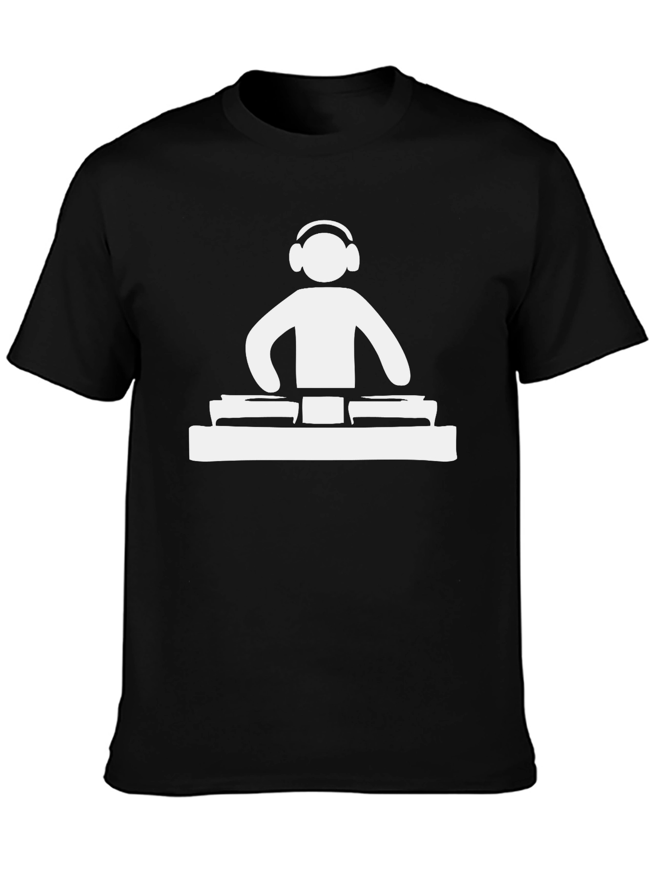 DJ Turntable Graphic Tee - Black Cotton T-Shirt