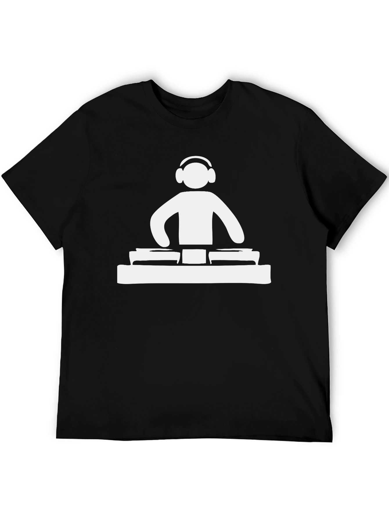 DJ Turntable Graphic Tee - Black Cotton T-Shirt